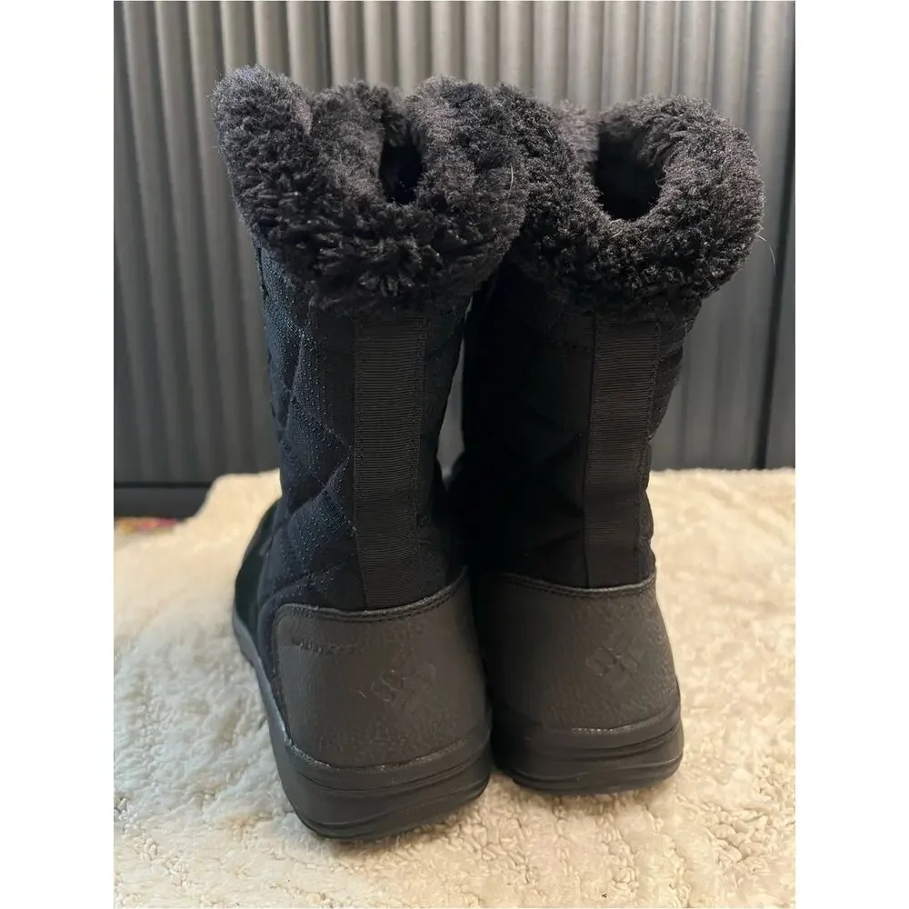 Columbia Ice Maiden II Winter Snow Boots Black Grey Waterproof Size 9.5